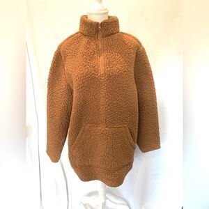 Women's Cozy Oversized Terracotta Copper Teddy Bear Sweater Large